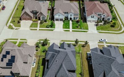 A group of Houston custom homes on the same street