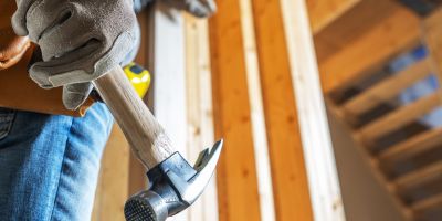 Closeup of a Houston custom home builder at work