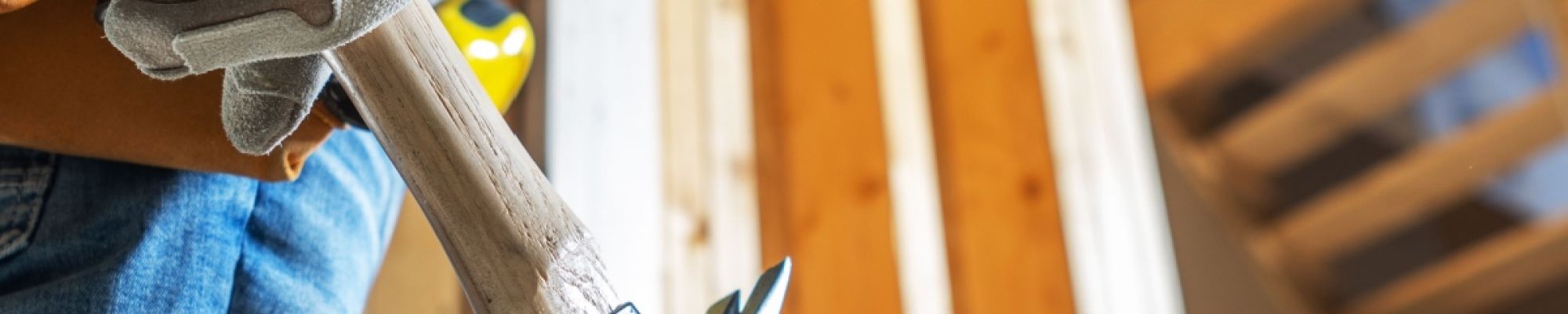 Closeup of a Houston custom home builder at work