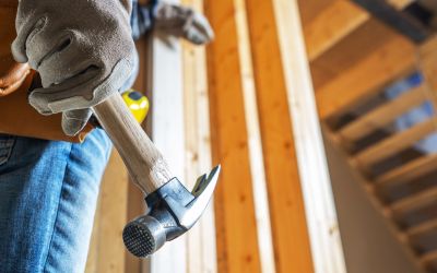 Closeup of a Houston custom home builder at work