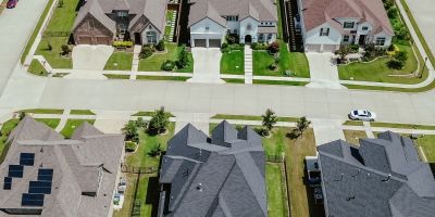 A group of Houston custom homes on the same street
